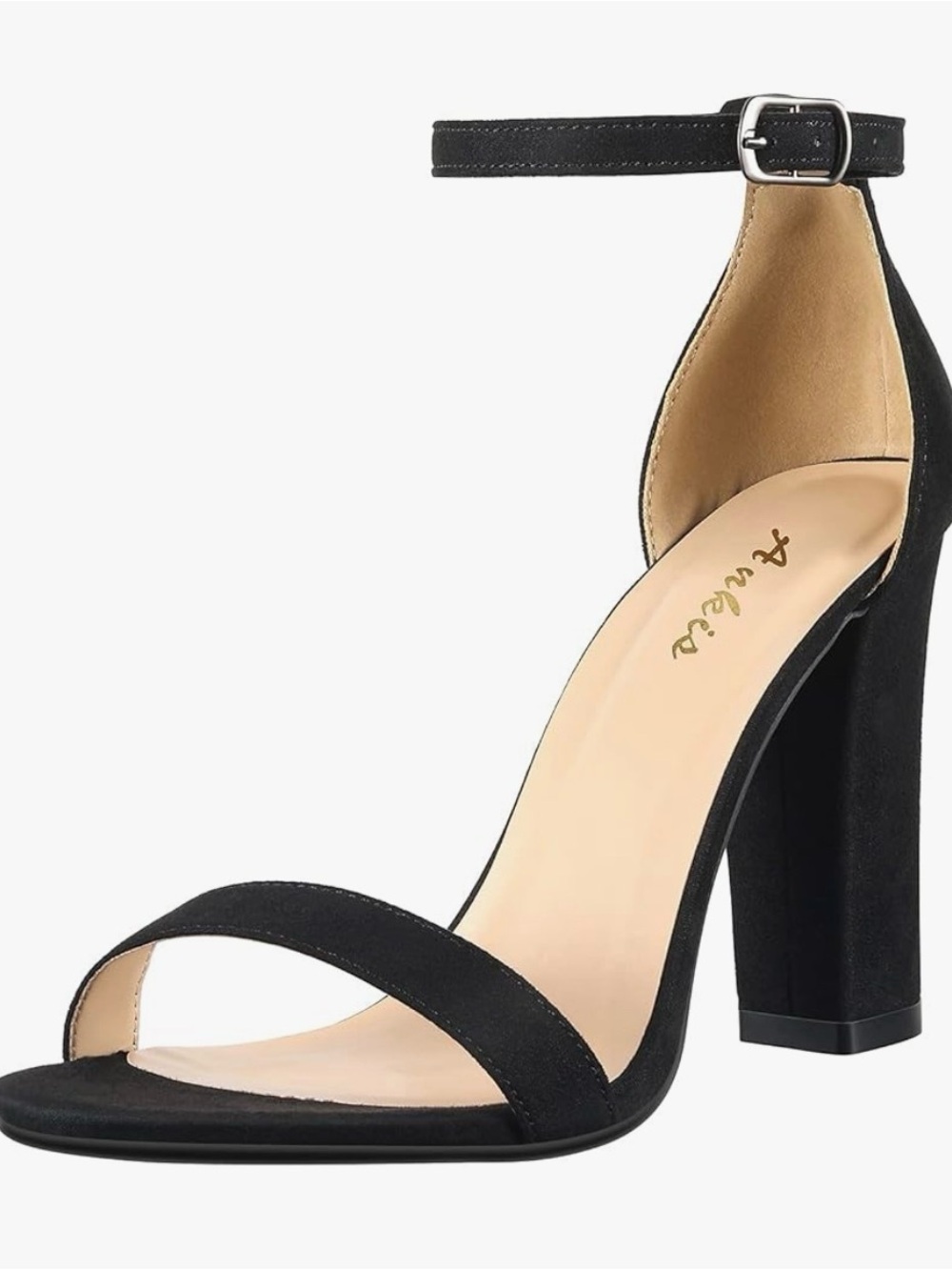 NWT Ankis Chunky Heels black suede 4 in heel, size 8